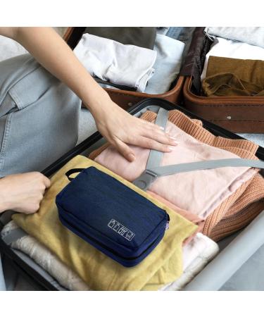 Cooja Hanging Toiletry Travel Wash Bag with Hook & Handle - Dark Blue Set - Buy Online on SooperMarket.com