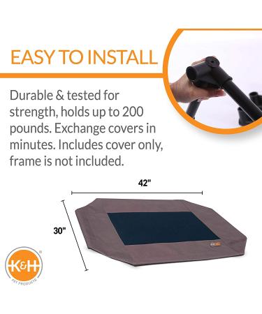 K&H Pet Products Original Pet Cot Replacement Cover - Chocolate/Black Mesh Large 30 x 42 Inches - Buy Online on SooperMarket.com