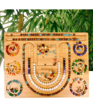 Enrichoice New Bamboo Combo Beading Board for Jewelry Bracelet Making and Other Jewelry Necklaces Design Beading Mats Trays 14.9"