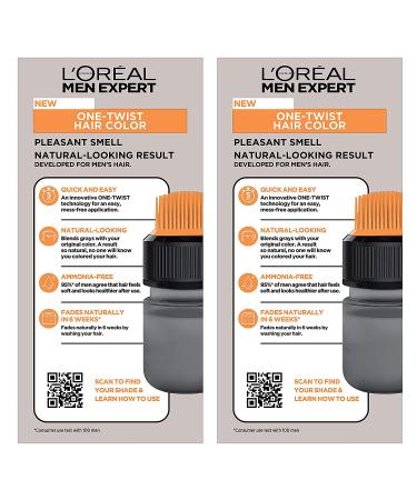 L'Oreal Paris Men Expert Dark Brown Permanent Haircolor 1 Application Kit - Covers Grays, Mess-Free, 2 Count - Buy Online on SooperMarket.com