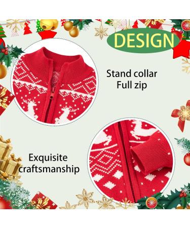 Christmas Reindeer Toddler Boys Sweater Cardigan | Xmas Winter Knit Top 18-24 Months Red - Buy Online on SooperMarket.com