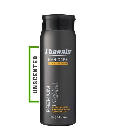 Chassis Unscented Powder for Men  Premium Natural Body Powder with Odor-Absorbing Formula  Non-Talcum Powder Free of Aluminum  Menthol  and Parabens  Anti-Chafing Powder to Reduce Sweat