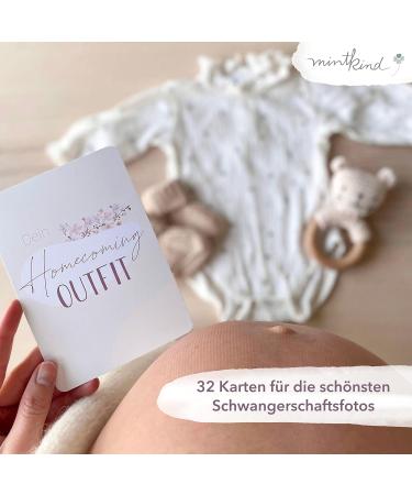 Mintkind Milestone Cards for Pregnancy | 32 Floral Baby Bump Photo Cards | Perfect Gift for Expectant Mothers | Announce Pregnancy - Buy Online on SooperMarket.com