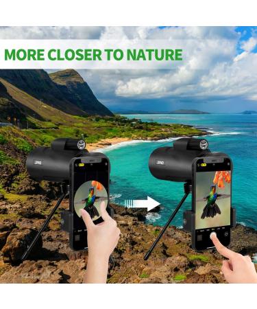 JIPNO High Powered Monocular-Telescope for Adults and Kids with Smartphone Adapter  Dust-Proof BAK4 Prism Monocular with Clear Low Light Vision for Hunting/Target Shooting/Stargazing/Camping/Traveling 12x50 - Buy Online on SooperMarket.com
