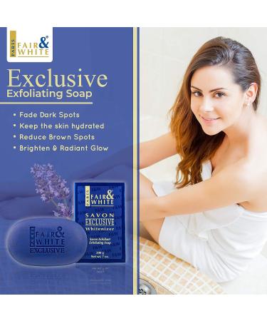 FAIR & WHITE Exclusive Exfoliating Soap 200g/7oz - Moisturizing Bar for Face & Body - Buy Online on SooperMarket.com