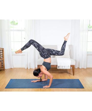 Non-Slip Hot Yoga Towel - Unique Two-Sided Design, Absorbent Microfiber, Dark Blue - Buy Online on SooperMarket.com