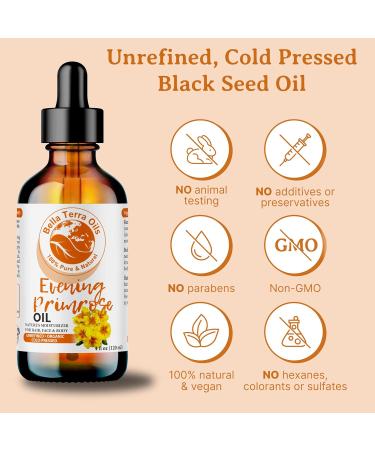 Bella Terra Organic Evening Primrose Oil 4oz - Cold-Pressed Vitamin F & Essential Fatty Acids for Radiant Skin - Buy Online on SooperMarket.com