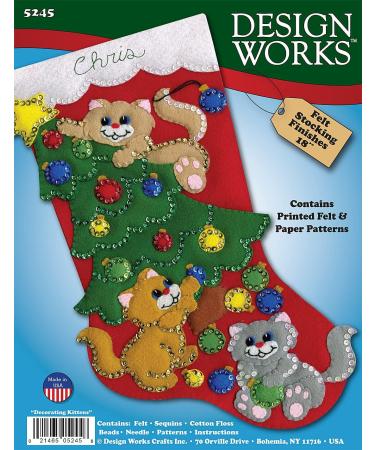 Tobin Decorating Kittens Felt Stocking Kit - Multi | Fun DIY Christmas Craft Kit - Buy Online on SooperMarket.com