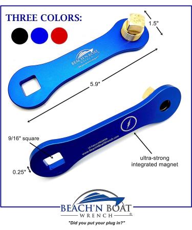 Elite Engineering USA BeachN Boat 1/2 NPT Drain Plug Wrench with Spare Brass Plug - Blue - Buy Online on SooperMarket.com