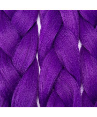 Tess Braids Extensions 60cm - 3 Pack Jumbo Kanecalon Hair Braids for Box Braids - 100g Purple Kunsthaar Extensions - Buy Online on SooperMarket.com