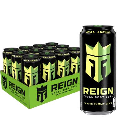 Reign Total Body Fuel, White Gummy Bear, Fitness & Performance Drink, 16 Fl Oz (Pack of 12)