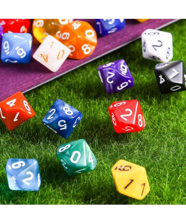 25-Piece Polyhedral Dice Set w/ Black Pouch - DND RPG MTG Table Games - Random Multi Colored Assortment - Color Set 2 D10 - Buy Online on SooperMarket.com