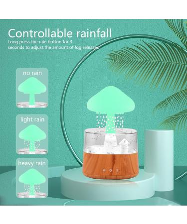 Rain Cloud Humidifier with Colorful Lights and Water Drop Sound - Wood Aroma Diffuser for Home Desk Bedside - Buy Online on SooperMarket.com