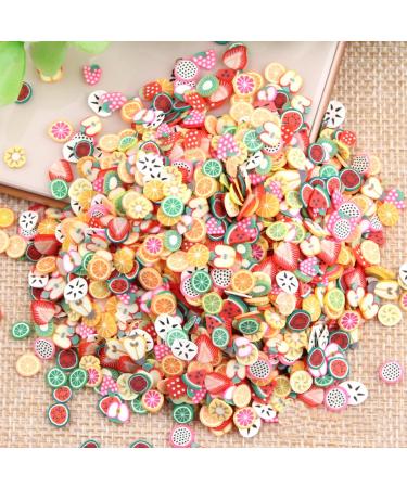 Basage 1000pcs/Bag Assorted Clay 3D Fruit Pattern Slices Nail Art Decoration by Cool Shiny Slicing Nail Decorations
