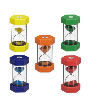 Relaxdays 10024319 XXL 5X 1 5 10 15 30 min shatterproof colorful hourglass set children learning time