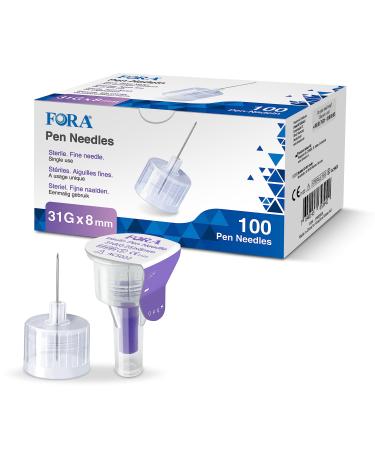 FORA Comfort Insulin Pen Needles (31G 8mm) Universally applicable 100 pieces pack