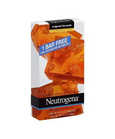 Neutrogena Transparent Facial Bar Unscented 3-Pack x 6 - Gentle Face Cleanser - Buy Online on SooperMarket.com