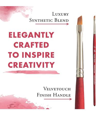 Princeton Velvetouch Series 3950 Paint Brush - Angle Shader 1/8 Inch | Ideal for Acrylic, Oil, and Watercolor - Buy Online on SooperMarket.com