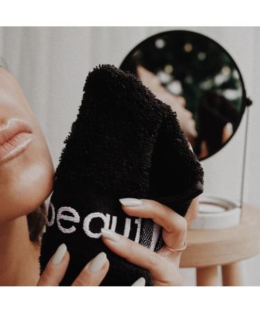 Hiera Home 6 Pack Turkish Cotton Luxury Face Towels - Set of 6 Washcloths for Make up Removal - Beauty-Black - Buy Online on SooperMarket.com