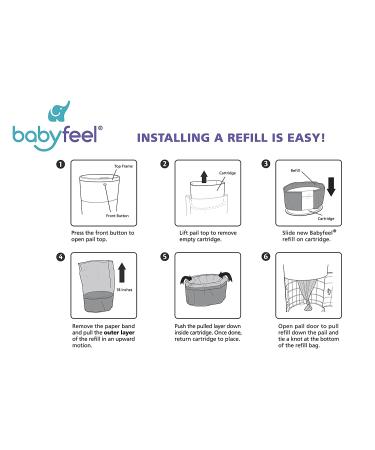Babyfeel DEKOR CLASSIC Diaper Pail Refills - 8 Pack | 30% Extra Thickness | Powerful Odor Elimination | Powder Scent | Up to 3960 Diapers - Buy Online on SooperMarket.com