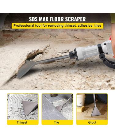 VEVOR SDS Max Tile Thinset Removal Tool with Bull Point Hammer Steel Chisel Bit | 5.9 x 15.7 Floor Scraper - Buy Online on SooperMarket.com