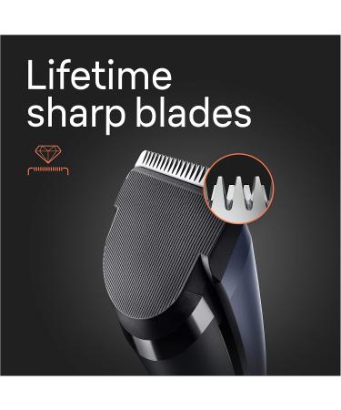 Braun Hair Clippers Series 5 5350 Hair Clippers for Men Hair Clip from Home with 17 Length Settings Incl. Memory SafetyLock Recall Setting Ultra-Sharp Blades 2 Combs Pouch Washable - Buy Online on SooperMarket.com