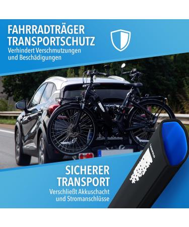 Lainfeld E-Bike Battery Protective Cover | Universal Fit | 30-41 cm Circumference | Neoprene Protection Against Cold & Dirt | Reflectors | Black-Blue E-Bike Accessories - Buy Online on SooperMarket.com