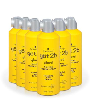 Got2B Glued Blasting Freeze Hairspray Aero 12 Ounce (Pack of 6) & Ultra Glued Invincible Styling Gel 2-6 oz Tubes + 1 Travel 1.25 oz Tube Blasting Freeze Spray 12 Fl Oz (Pack of 6) Hairspray + Styling Gel 2 - 6 oz - Buy Online on SooperMarket.com