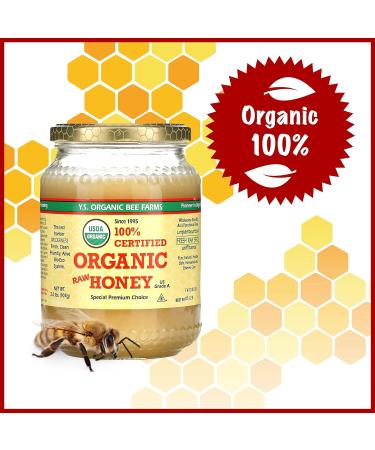 Y.S. Organic Bee Farms 100% Certified Y.S. Organic Raw Honey Unpasteurized Unfiltered Fresh Raw State Kosher Pure Natural Healthy Safe Gluten Free Harvested with Extreme Care 2 Lb (4) - Buy Online on SooperMarket.com
