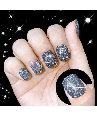 YTD Likomey Reflective Glitter Gel Nail Polish 15ml - Black Flash Diamond Disco DJ Shimmer UV Gel Varnish - Salon Quality Sparkly Soak Off Nail Polish - 0.5 Fl Oz (Pack of 1) - Buy Online on SooperMarket.com