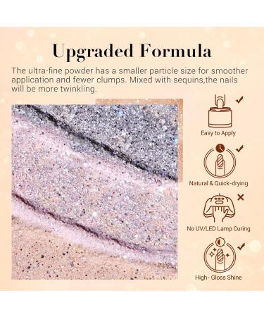 AZUREBEAUTY Dip Powder Nail Set - 6 Colors Glittery Chrome Dipping Powder Kit for Perfect Manicure - No Nail Lamp Needed - Buy Online on SooperMarket.com