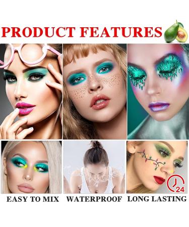 QIUFSSE 15-Color Green Eyeshadow Palette - Highly Pigmented Matte & Glitter Shades for Long-Lasting, Blendable Makeup - Perfect for Women, Christmas, Halloween - Buy Online on SooperMarket.com
