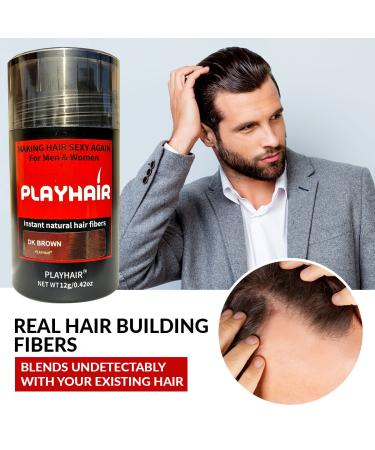 Hair Building Fibers for Instant Volume & Coverage | Conceal Thinning Hair & Bald Spots | Suitable for Men & Women (Black & Dark Brown - Buy Online on SooperMarket.com