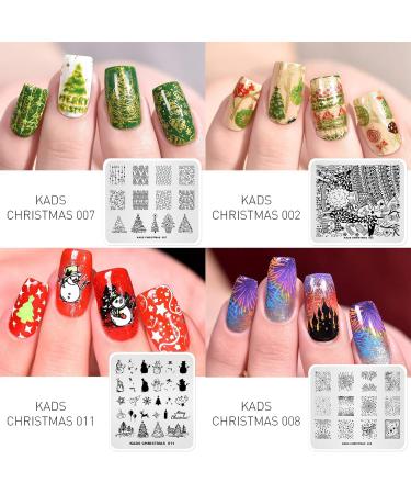 Alexnailart Christmas Nail Stamping Plates Set - 10 Piece Multi-Pattern Design Stencils with Storage Bag (Set7) - Buy Online on SooperMarket.com