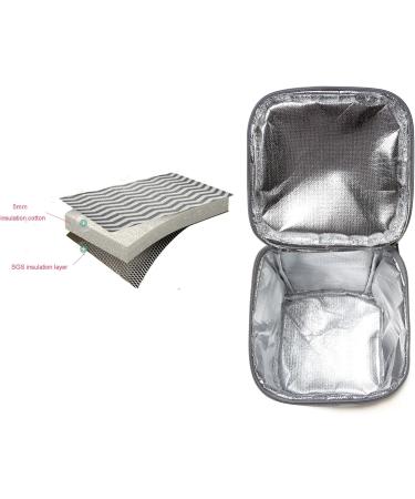 LCY Insulated Baby Bottle Cooler Bag - Grey & White Waves | Fits 4 Bottles | Hanging Strap Included - Buy Online on SooperMarket.com