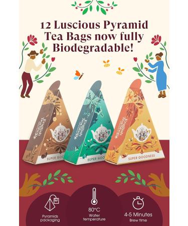 English Tea Shop Organic Super Goodness Collection - 12 Loose Leaf Pyramid Tea Bags - Buy Online on SooperMarket.com