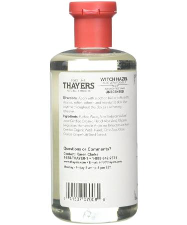 Thayers Alcohol-free Unscented Witch Hazel and Aloe Vera Toner 12 oz (Pack of 2) - Fragrance-Free Formula - Buy Online on SooperMarket.com