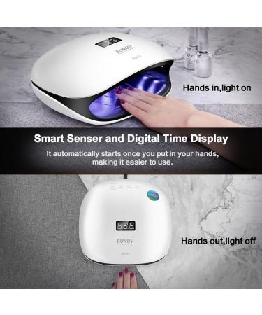 SUNUV 48W UV Nail Dryer SUN4 with LCD Display and Sensor - Double Speed Drying for Shellac Manicure Gel - 4 Timers - Buy Online on SooperMarket.com