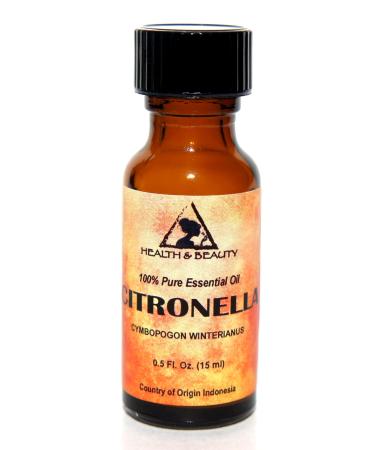 Citronella Essential Oil Organic Aromatherapy Therapeutic Grade 100% Pure Natural 0.5 oz 15 ml