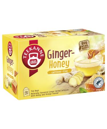 Teekanne World of Ginger and Honey Herbal Infusion Tea with Apple Orange Peels and Honey 20 Teabags