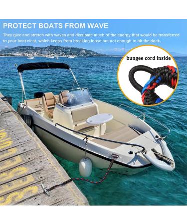 Botepon Boat Bungee Dock Lines - 4ft, Stretches to 5 1/2ft - Pontoon & Bass Boat Accessories for Men - Mooring Lines for Secure Docking - Buy Online on SooperMarket.com