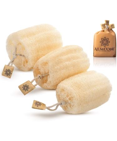 Natural Real Egyptian Shower Loofah Sponge Body Scrubber That Will Get You Clean and Not Just Spread Soap 3 Count(1 Pack)