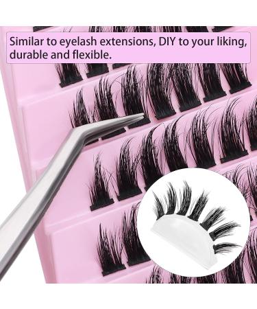 Large Volume Flat Lash Clusters - CD Curl Manga Anime Individual Lashes | Thai Style Cat Eye Extensions for DIY Makeup - Buy Online on SooperMarket.com
