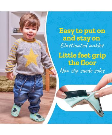 Blue Elephant Baby Shoes | Soft Sole Leather Toddler Shoes 0-6 Months | Baby Boy & Girl Walking Shoes - Buy Online on SooperMarket.com