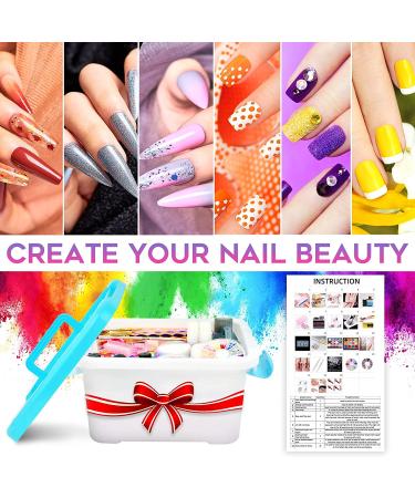 Professional Acrylic Nail Kit for Beginners - Glitter Powder Set with Nail Drill & UV LED Lamp - Buy Online on SooperMarket.com