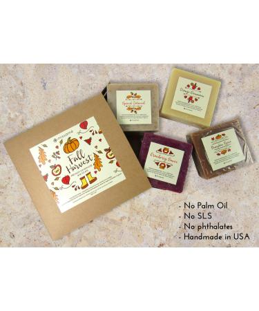 Handmade Bath Soap Set - Pumpkin Spice Cranberry Oatmeal & Orange Cinnamon - 4 Full Sized 5oz Soaps with Organic Shea Butter - International Shipping Available - Buy Online on SooperMarket.com