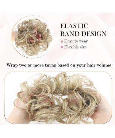Vlasy Curly Wavy Messy Bun Hair Piece 35g 18/22# - Synthetic Chignon Scrunchies Extensions for Women - Updo Hair Accessories for Girls - Buy Online on SooperMarket.com