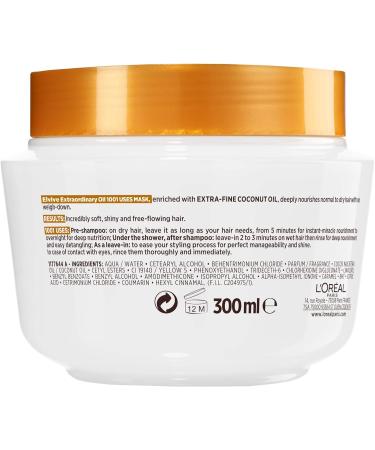 L'Or al Elvive Extraordinary Oil Coconut Hair Mask Leave-in Conditioner for Normal to Dry Hair 300ml - Buy Online on SooperMarket.com