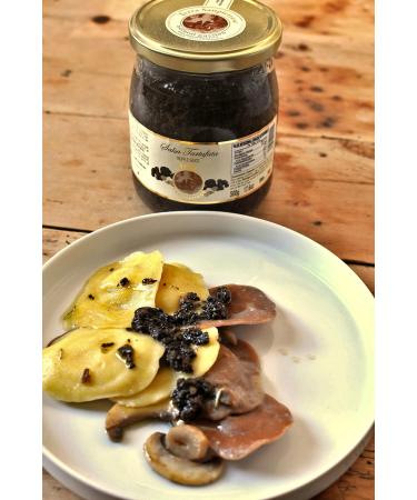 TerraSanpietrese Italian Black Truffle Sauce with Champignon Mushrooms and Black Olives 500g - Authentic Mediterranean Flavor (Pack of 1) - Buy Online on SooperMarket.com