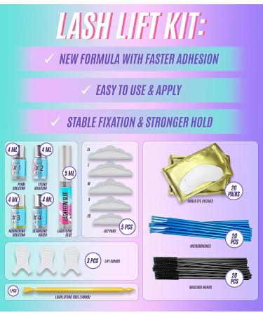 Stacy Lash Lift Kit & Extension Shampoo Set | Perm Curling Lotion & Lifting Solution | Foaming Cleanser for Extensions & Natural Lashes | Professional Grade & Self Use - Buy Online on SooperMarket.com